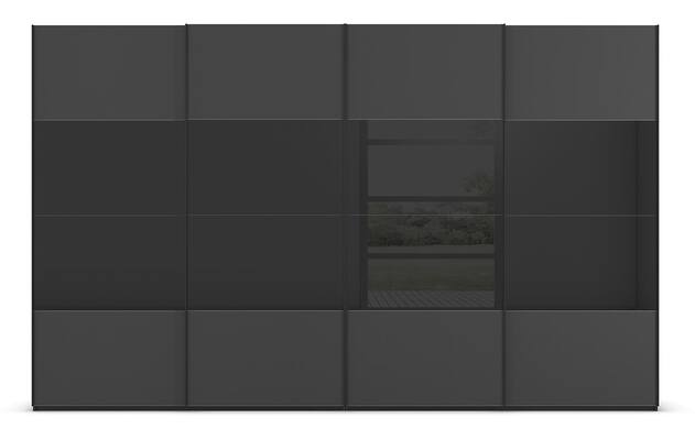 Goossens kledingkast finca combi glans mat glas wit hoogwaardig meubelplaat - 8244381-{merk}-finca-combi-sts-wit-schuifdeuren-01
